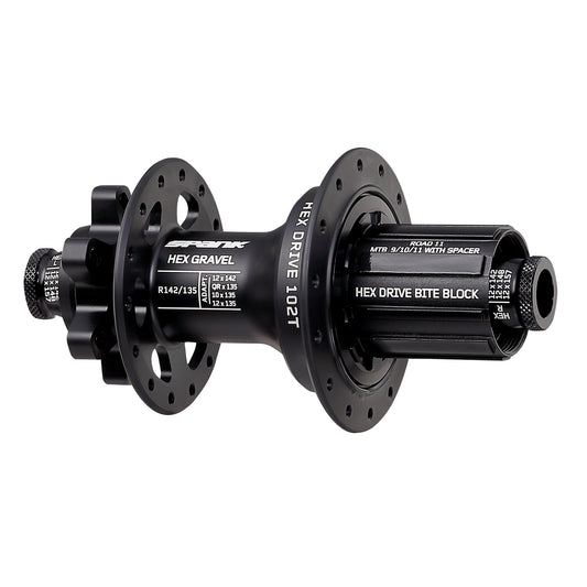 Spank Hex Gravel Rear Hub - QR 135/12 x 142mm 6-Bolt HG 11 Road Black 28H-Goodwynn's