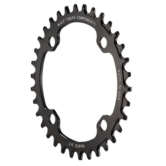 Wolf Tooth 104 BCD Chainring - 34t 104 BCD 4-Bolt Drop-Stop B Black-Goodwynn'sGoodwynn's