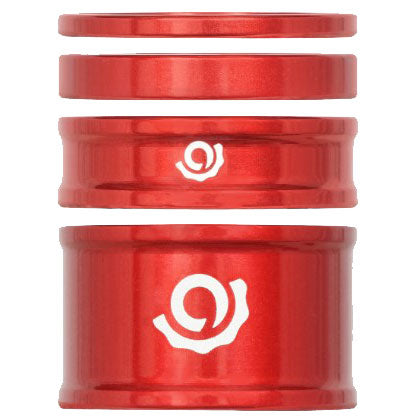 Industry Nine Headset Combo Spacer Kit 1-1/8" Set/4 Red-Goodwynn's
