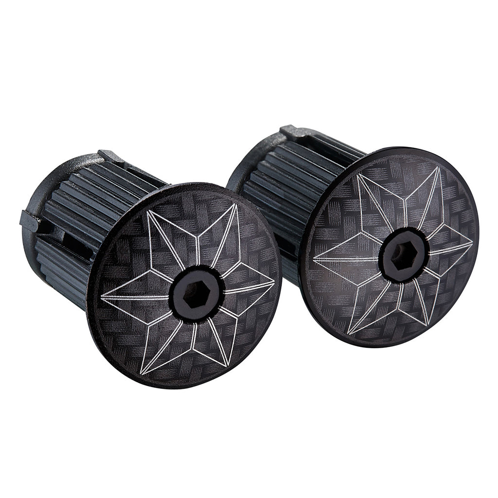 Supacaz Star Plugz Bar Plugs Anodized Carbon Black-Goodwynn'sGoodwynn's